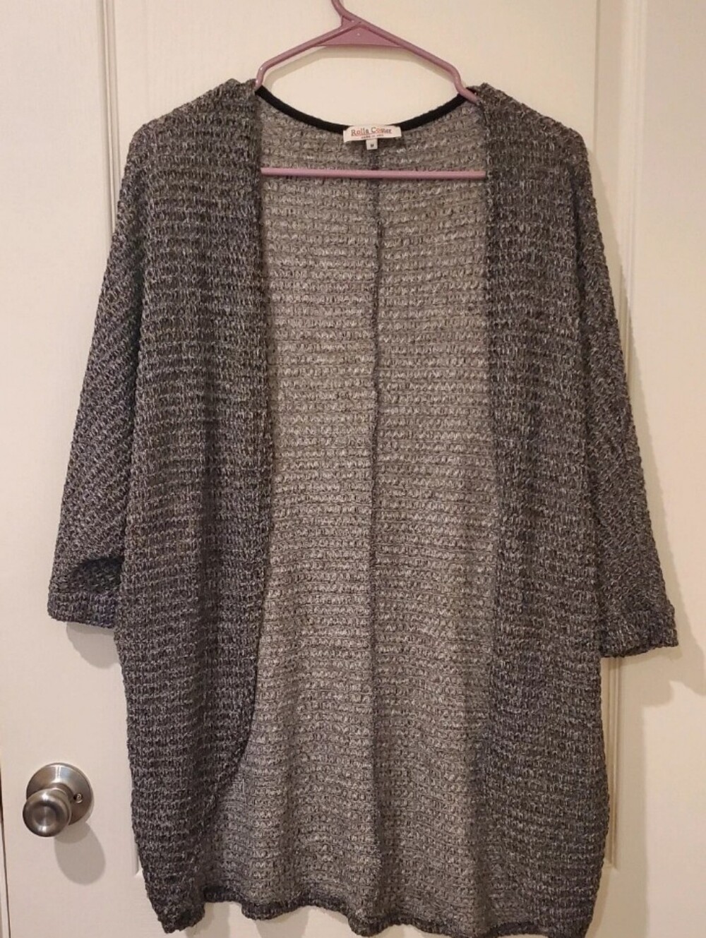 Rolla Coster Heather Gray Open Knit Women's Cardigan